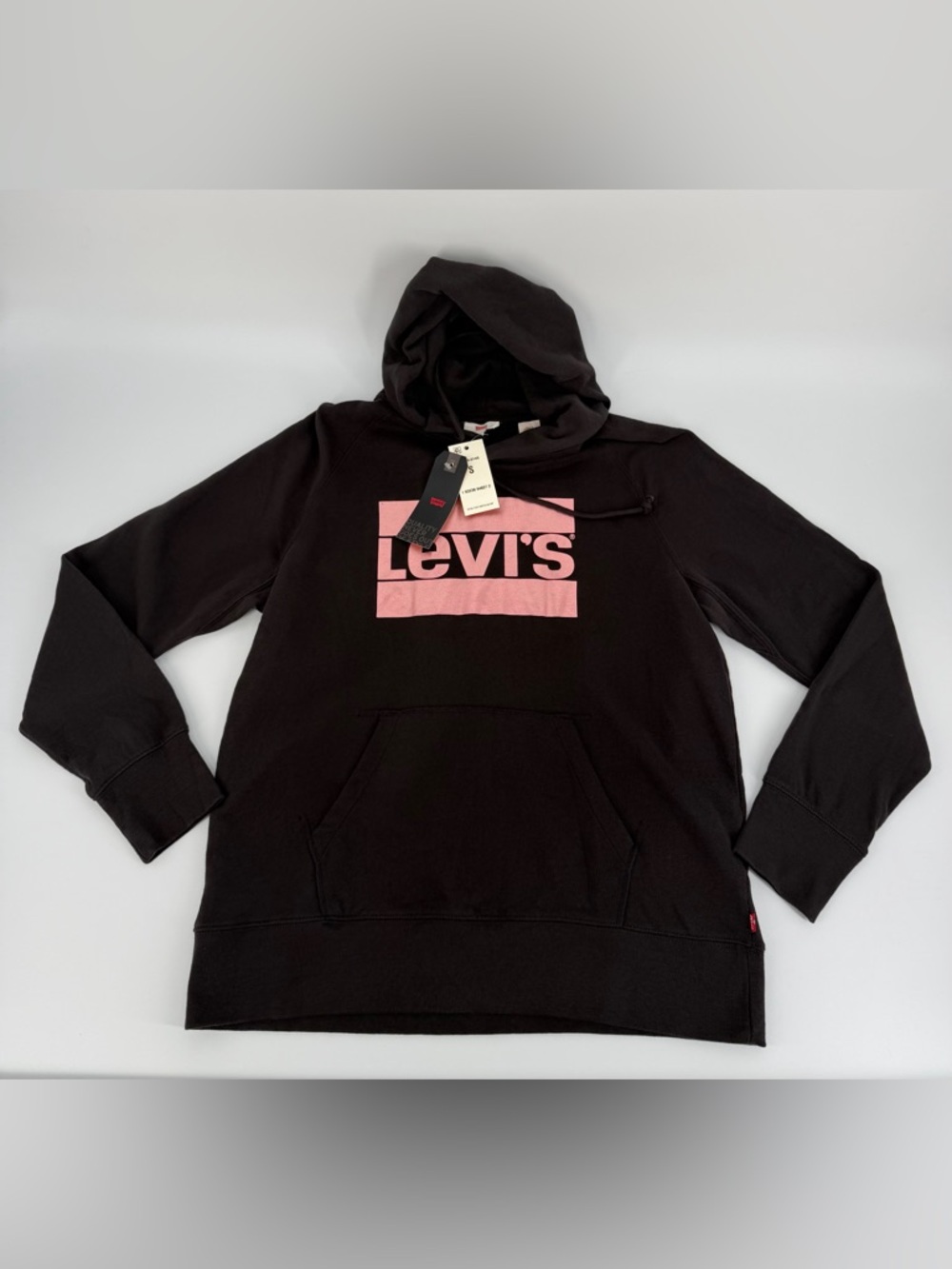 Levi's Womens Metallic Logo-Print Graphic Pullover Hoodie Black - Picture 3 of 15